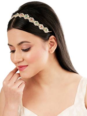 Multicolor kundan flower mathapatti sheeshphool 5