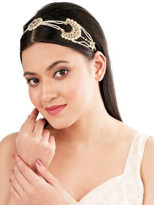 Kundan chandbali bridal mathapatti sheeshphool 1