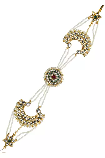 Kundan chandbali bridal mathapatti sheeshphool