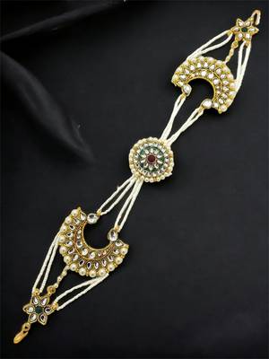 Kundan chandbali bridal mathapatti sheeshphool 3