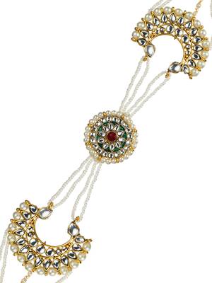 Kundan chandbali bridal mathapatti sheeshphool 4