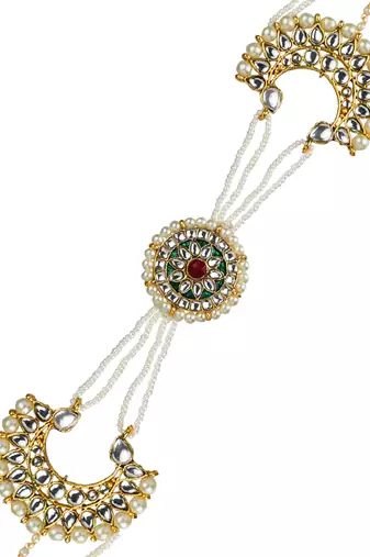 Kundan chandbali bridal mathapatti sheeshphool