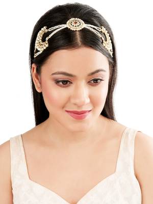 Kundan chandbali bridal mathapatti sheeshphool 5