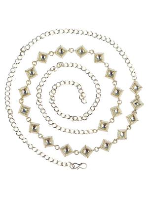 Square kundan beads waist belly chain 2