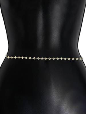 Square kundan beads waist belly chain 5