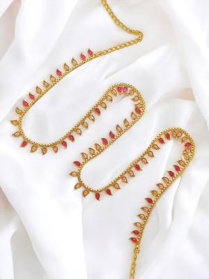 Copper gold plated leaf design waist chain 1