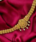Traditional filigree gold plated temple jewelry laxmi waist belt kamarbandh