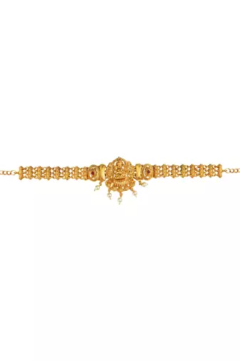 Traditional filigree gold plated temple jewelry laxmi waist belt kamarbandh