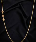 Gold plated 3 ball cz necklace chain