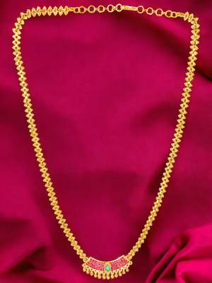 Gold plated ruby cz necklace chain 1
