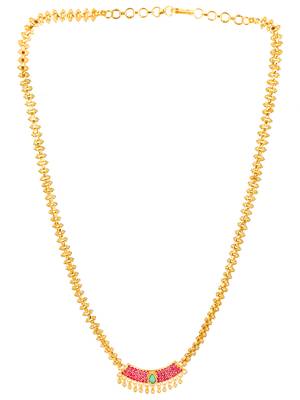 Gold plated ruby cz necklace chain 2