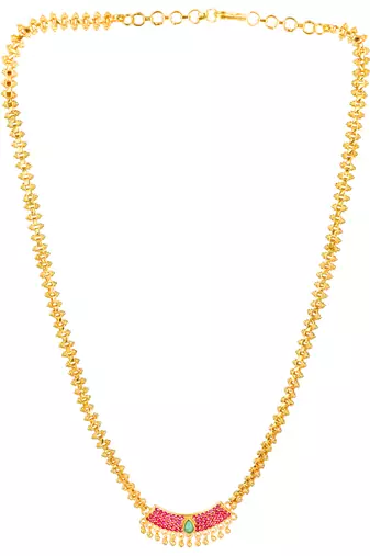 Gold plated ruby cz necklace chain