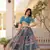 GLAMOROUS BLUE RUSSIAN SILK RICH DIGITAL PRINTED WITH FOIL EMBROIDERED WORK LEHENGA CHOLI FOR WEDDING