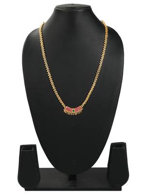 Gold plated ruby cz necklace chain 3