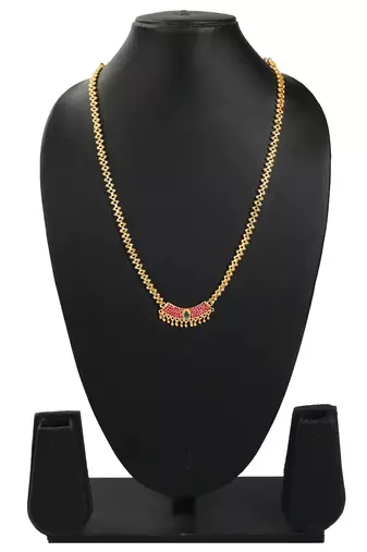 Gold plated ruby cz necklace chain