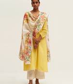 Yellow embroidered cotton salwar suit