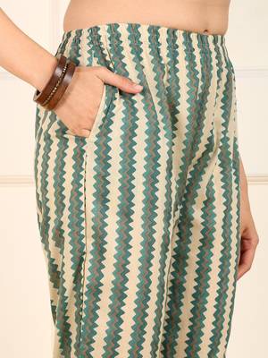 women green cotton floral printed straight kurta trouser with dupatta (jpskd1047grn) 5