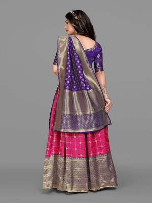 SELF DESIGN UNSTITCHED LEHENGA CHOLI (HALF SAREE) 4