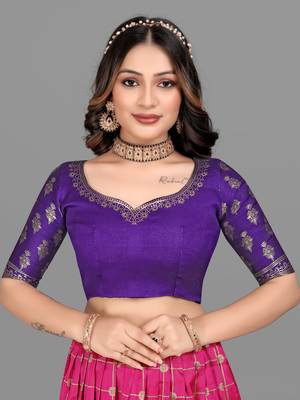SELF DESIGN UNSTITCHED LEHENGA CHOLI (HALF SAREE) 5