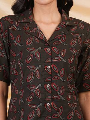 A-line cotton printed dress with pocket. 5