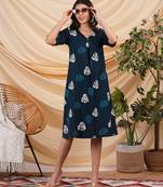 Printed cotton a line dress with box pleat and pocket.