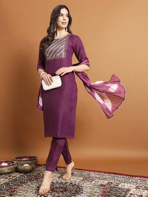   women kurta and trousers pant set cotton blend 1