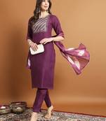   women kurta and trousers pant set cotton blend