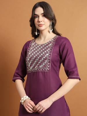   women kurta and trousers pant set cotton blend 3
