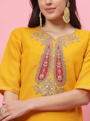   women kurta and trousers pant set cotton blend 3
