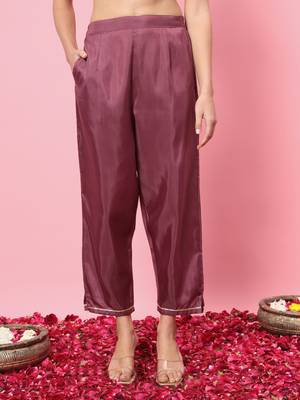  women kurta and trousers pant set silk blend 4