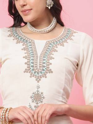  women kurta and trousers pant set silk blend 3