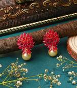 Pink Stone Studded Earrings