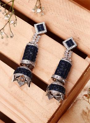 Long Sea Blue Earrings: Serenity Shimmer 3