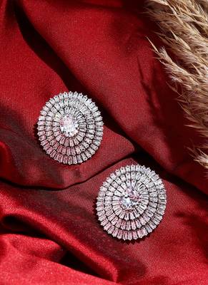 Silver Round Shaped Earrings 1
