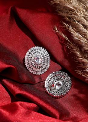 Silver Round Shaped Earrings 3