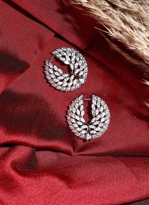 Semi Circle American Diamond Earrings 1