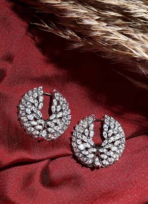 Semi Circle American Diamond Earrings 3