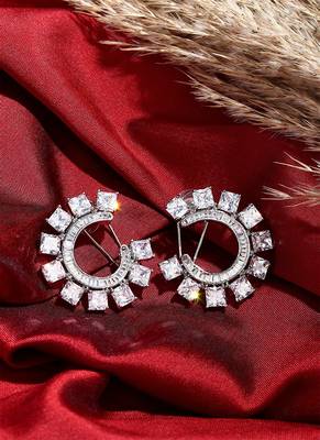 Small American Diamond Hoops 2