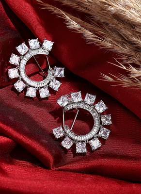 Small American Diamond Hoops 4