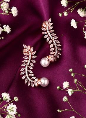 White American Diamond Long Earrings 1