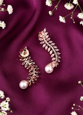 White American Diamond Long Earrings 2