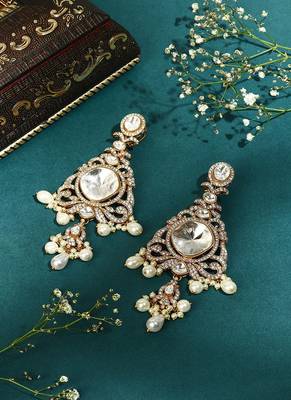 Long Earrings With White Stones 2