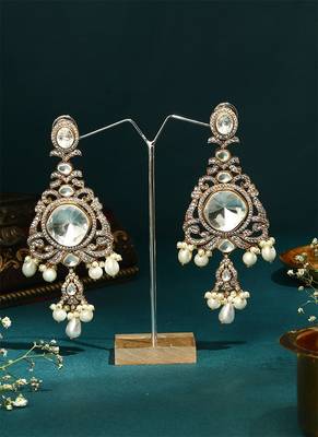 Long Earrings With White Stones 1