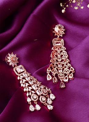 Rose Gold American Diamond Earrings 2