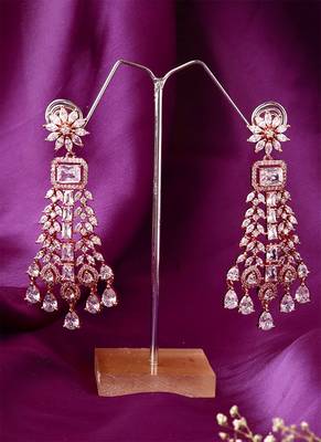 Rose Gold American Diamond Earrings 3