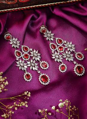 Long Pink Earrings With Small Flowers 1