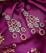 Long Pink Earrings With Small Flowers