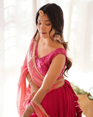 Ruby dreamy pink lehenga set 5