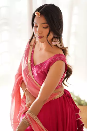 Ruby dreamy pink lehenga set