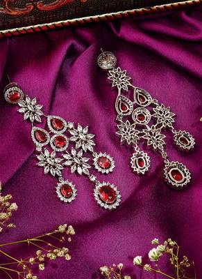 Long Pink Earrings With Small Flowers 2